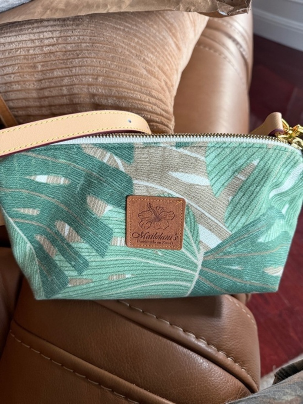 Mailelani’s Handcrafted in KauaiGreen Tropical Crossbody Bag